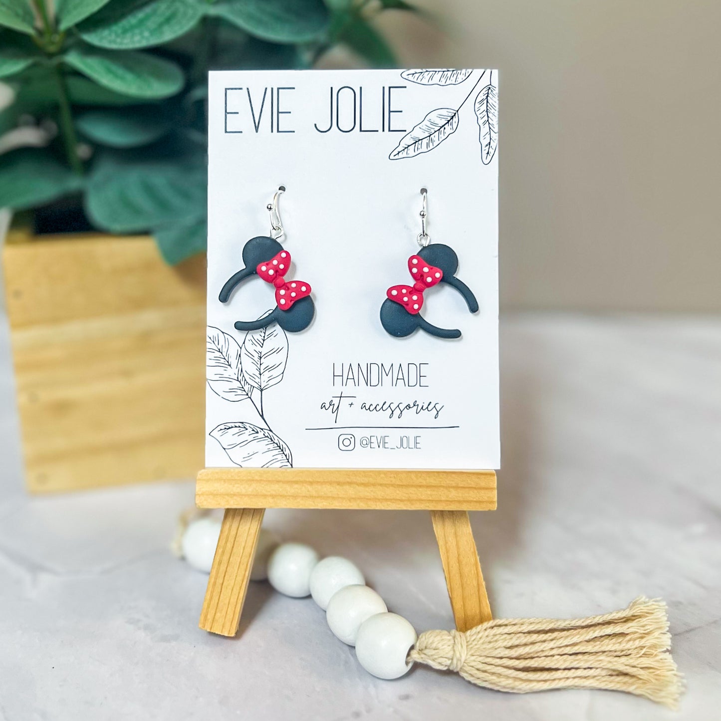 Minnie Mouse Ear Headband Dangles