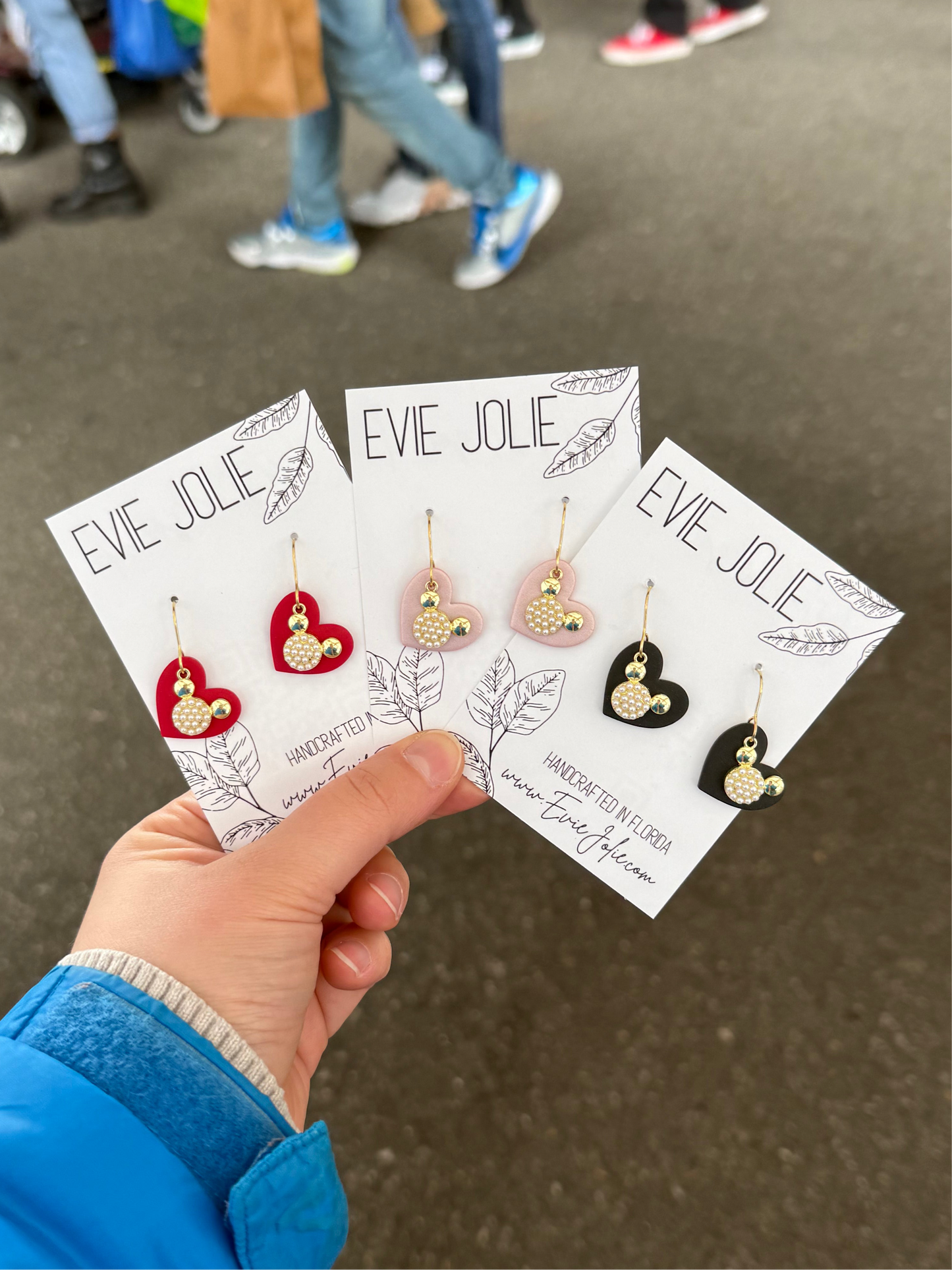 Pearl + Heart Minnie | Dangles