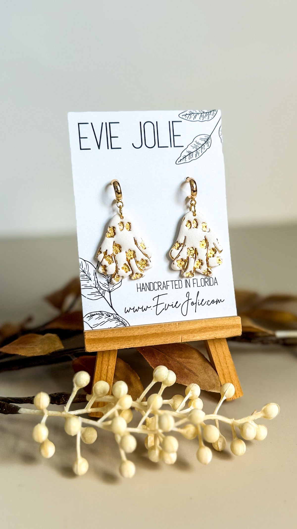 Floral Ghosts | Gold | Dangles