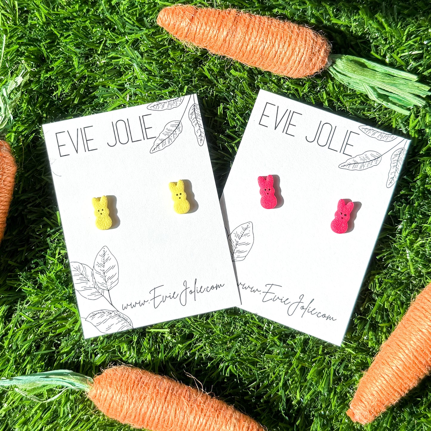 Marshmallow Peeps Bunny Rabbit Studs