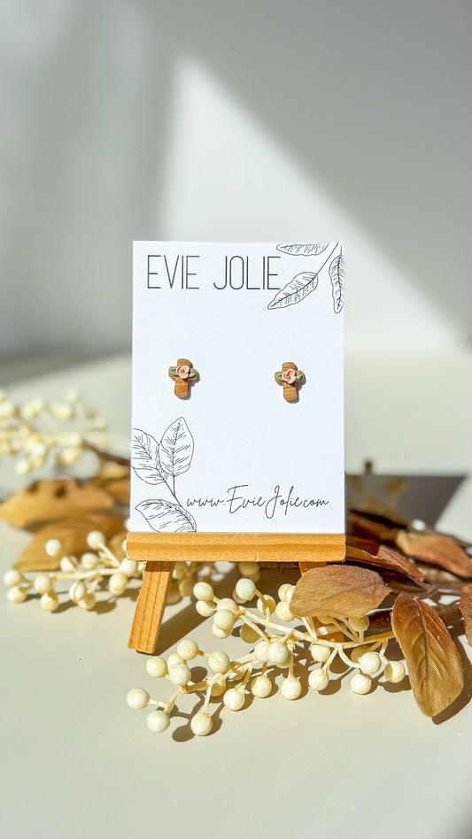 Mini Cross Studs | Wood