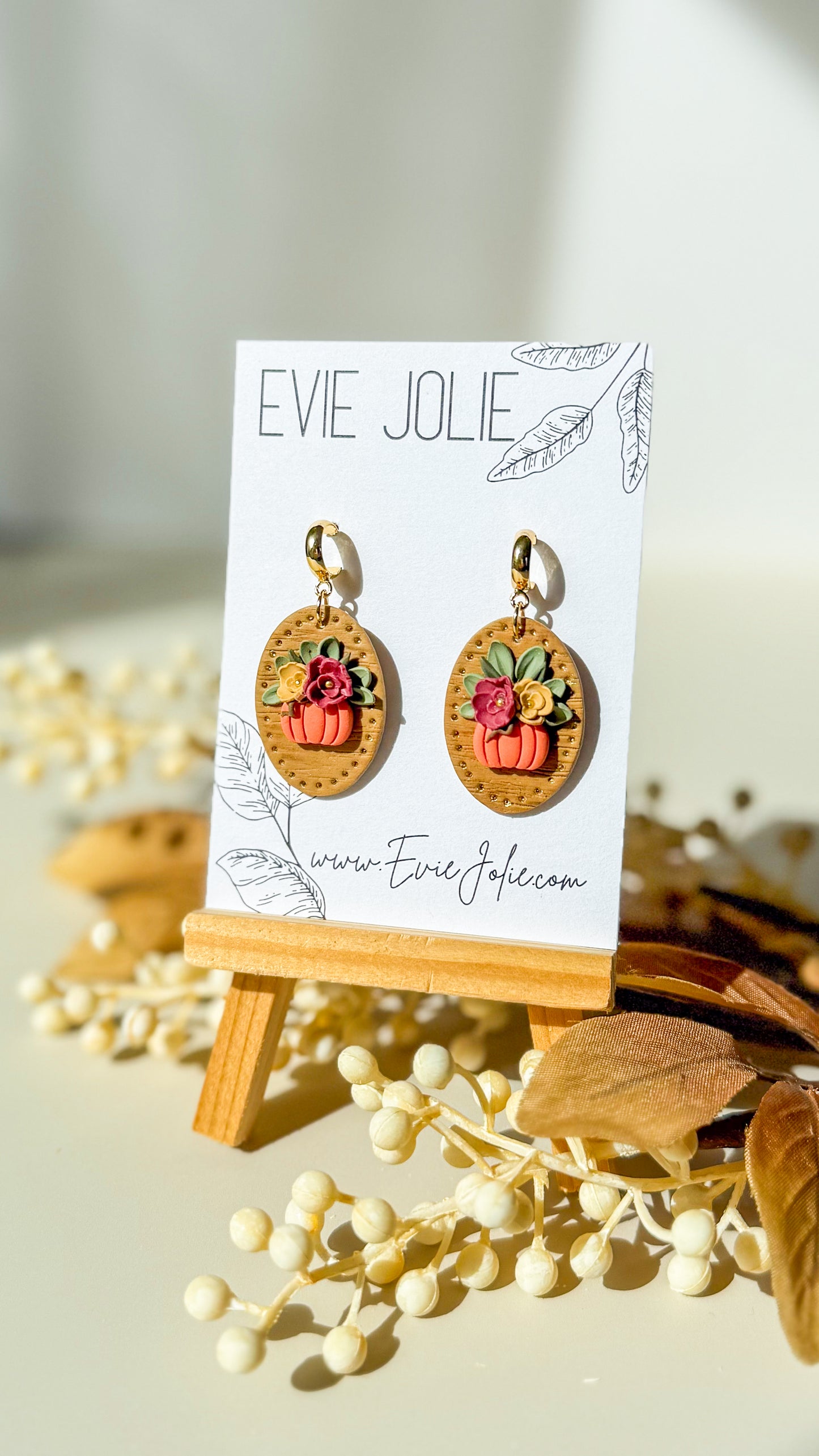 Framed Pumpkin Florals | Dangles