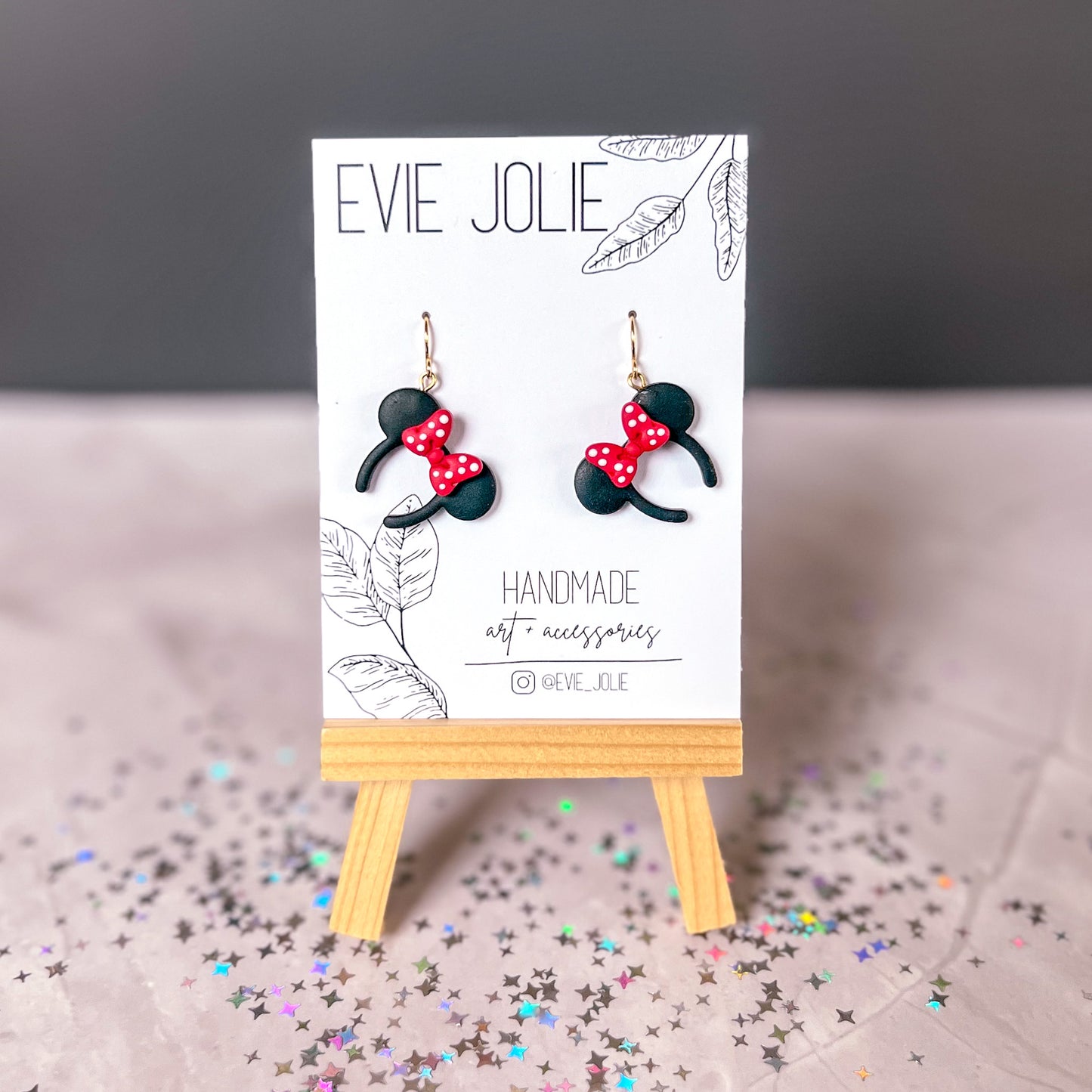 Minnie Mouse Ear Headband Dangles