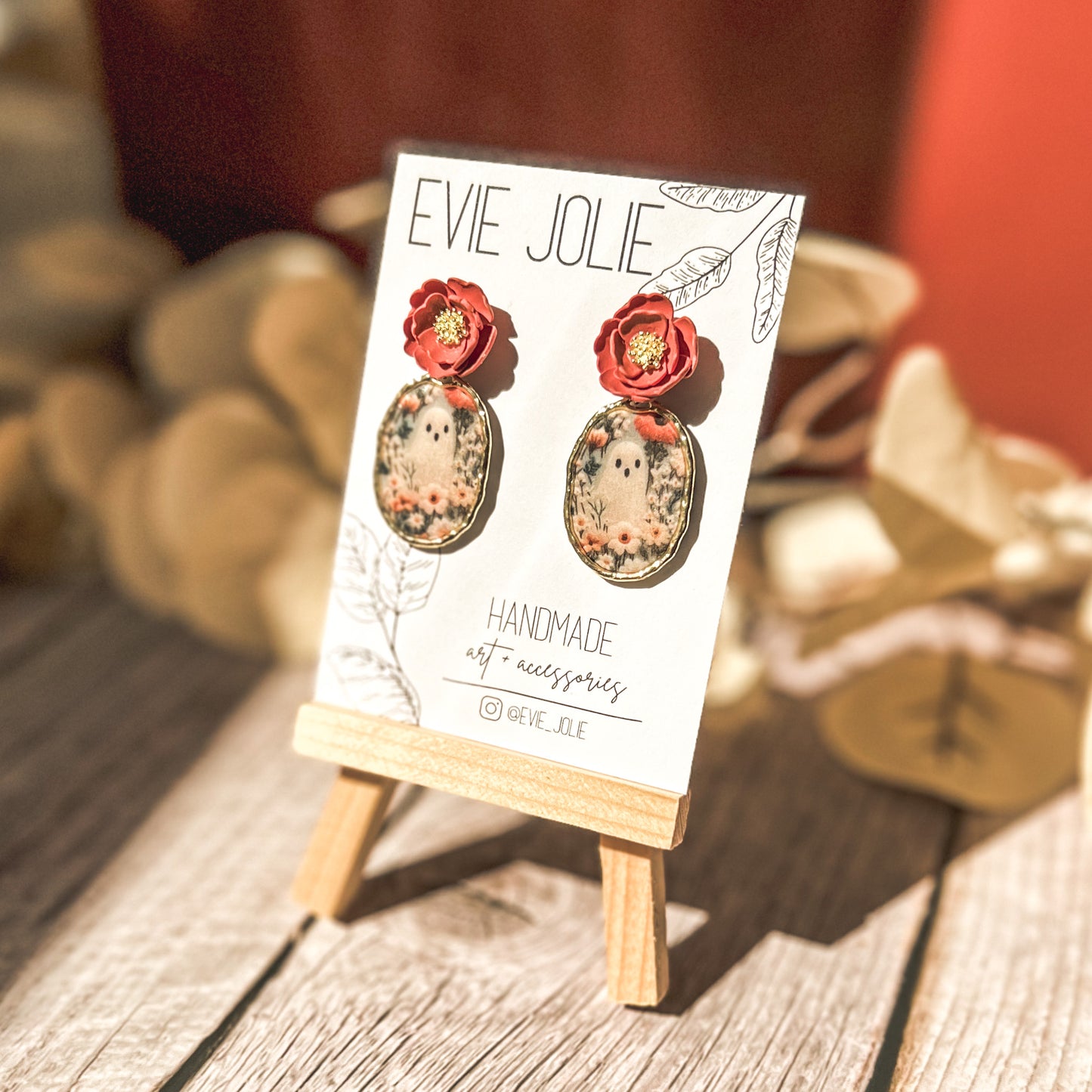 Framed Floral Ghost Dangles