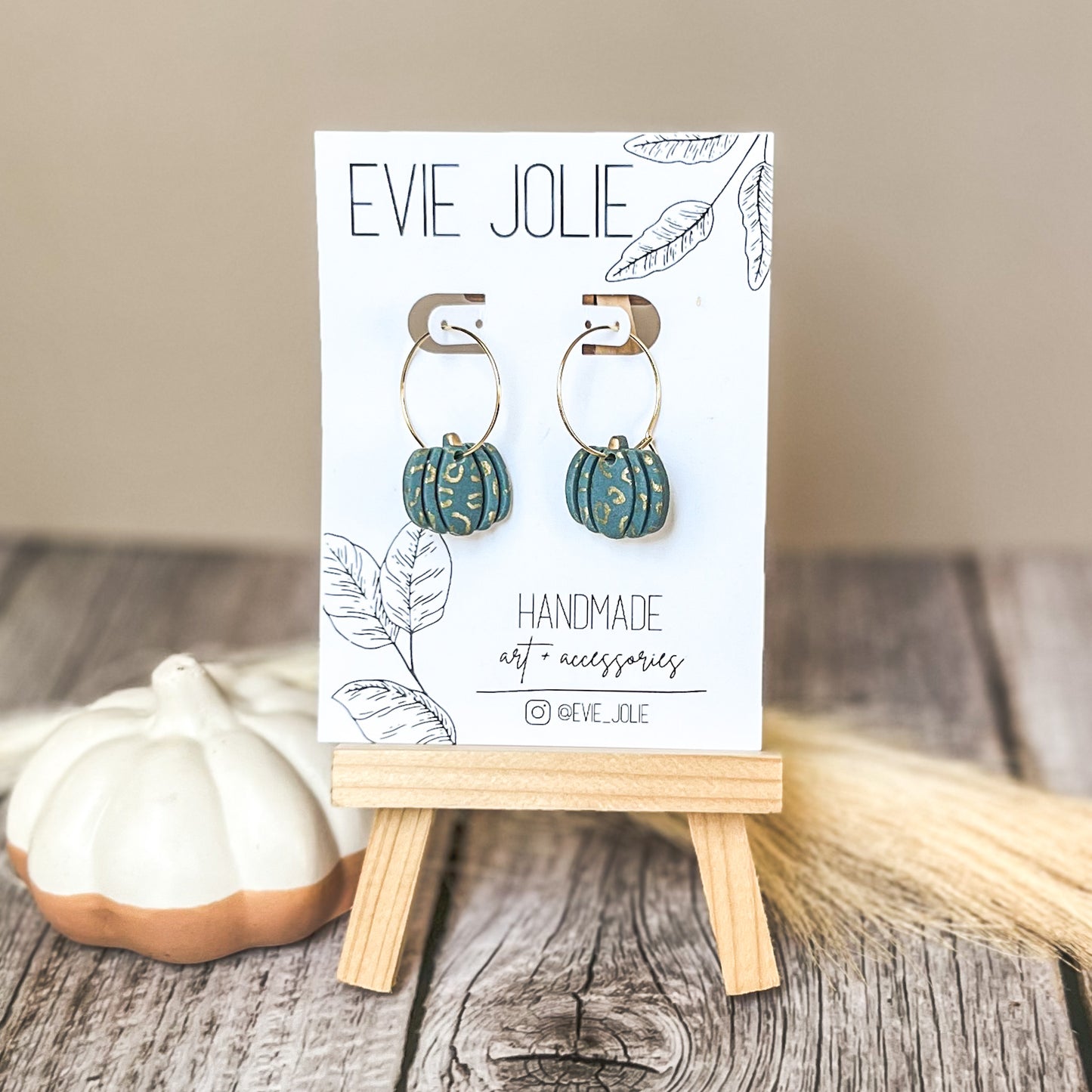 Pumpkin | Teal + Gold | Hoops