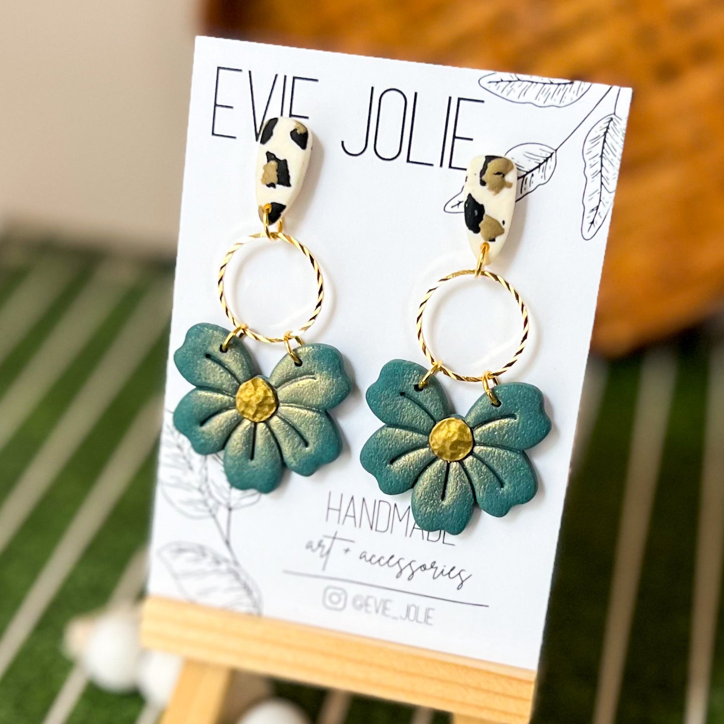 Leopard, Teal + Gold | Jags Dangles • Flora Style