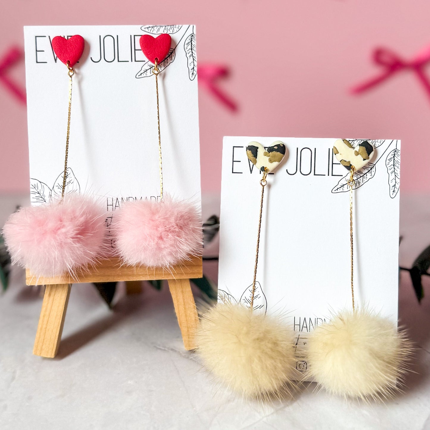 Pompom Drop Dangles