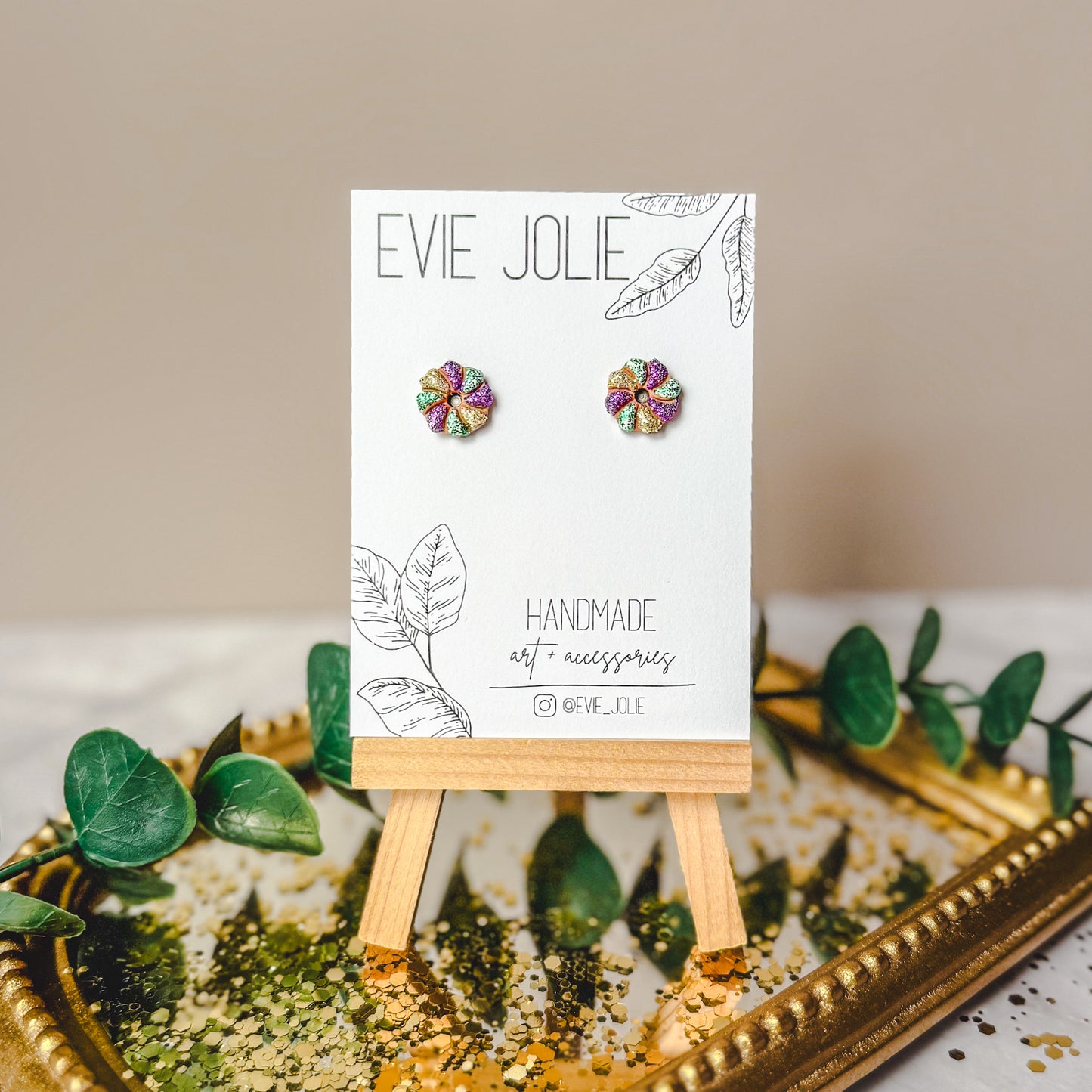 Mardi Gras Studs | Fleur-de -Lis • Hearts • King Cakes