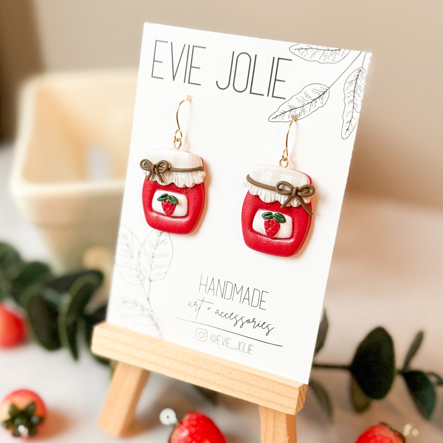 Strawberry Jam Jar Dangles