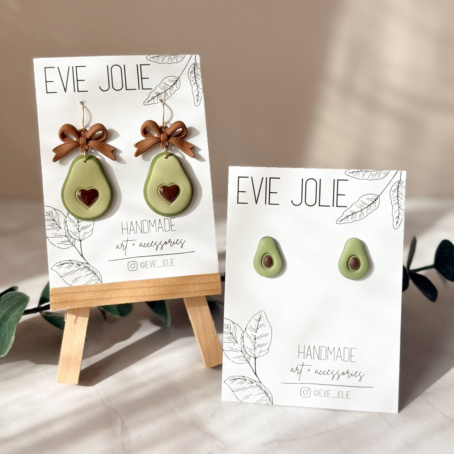 Avocado Dangles + Studs