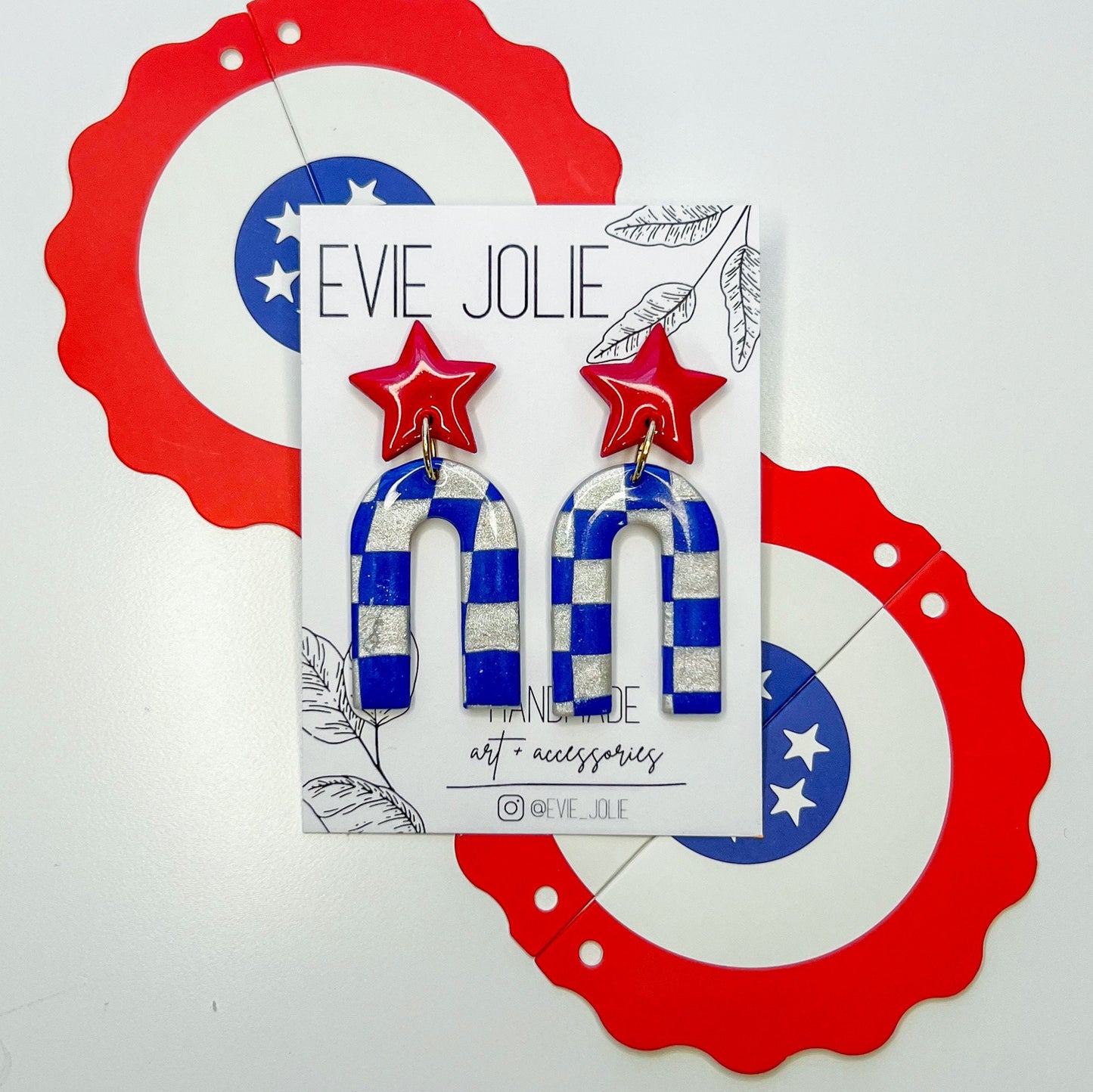 Patriotic stars + checkers | Arch Dangles