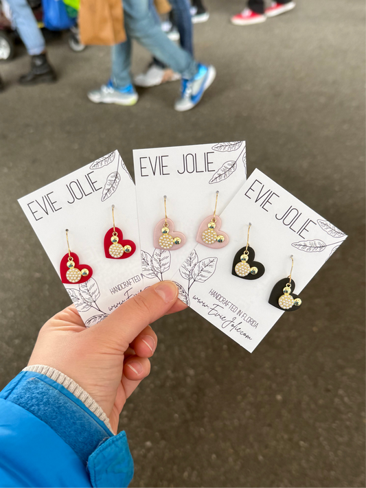Pearl + Heart Minnie | Dangles