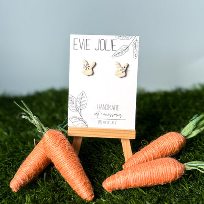 Floral Bunny Rabbit Studs
