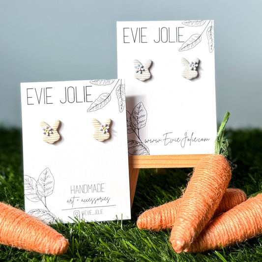 Floral Bunny Rabbit Studs