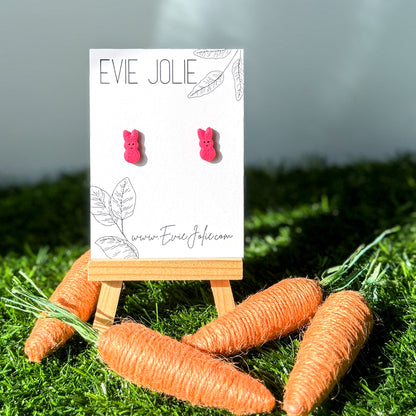 Marshmallow Peeps Bunny Rabbit Studs