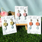 Gingham Floral | Faux Huggie Dangles