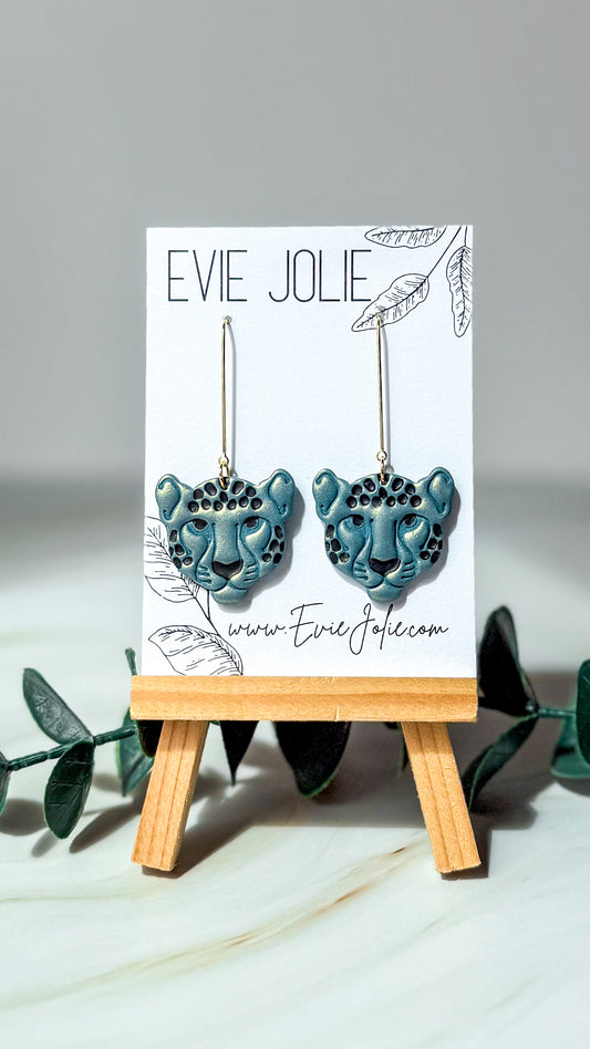 Gold + Teal | Jaguar Dangles