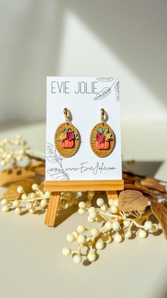Framed Pumpkin Florals | Dangles