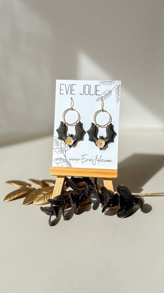 Floral Bat | Statement Dangles