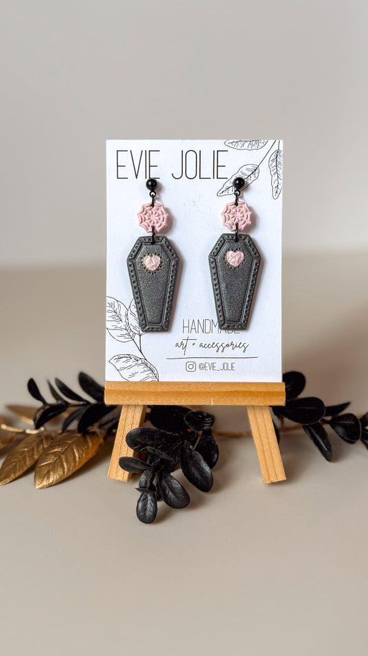 Gothic Sweetheart Coffin Dangles