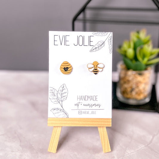 Bee + Hive Studs