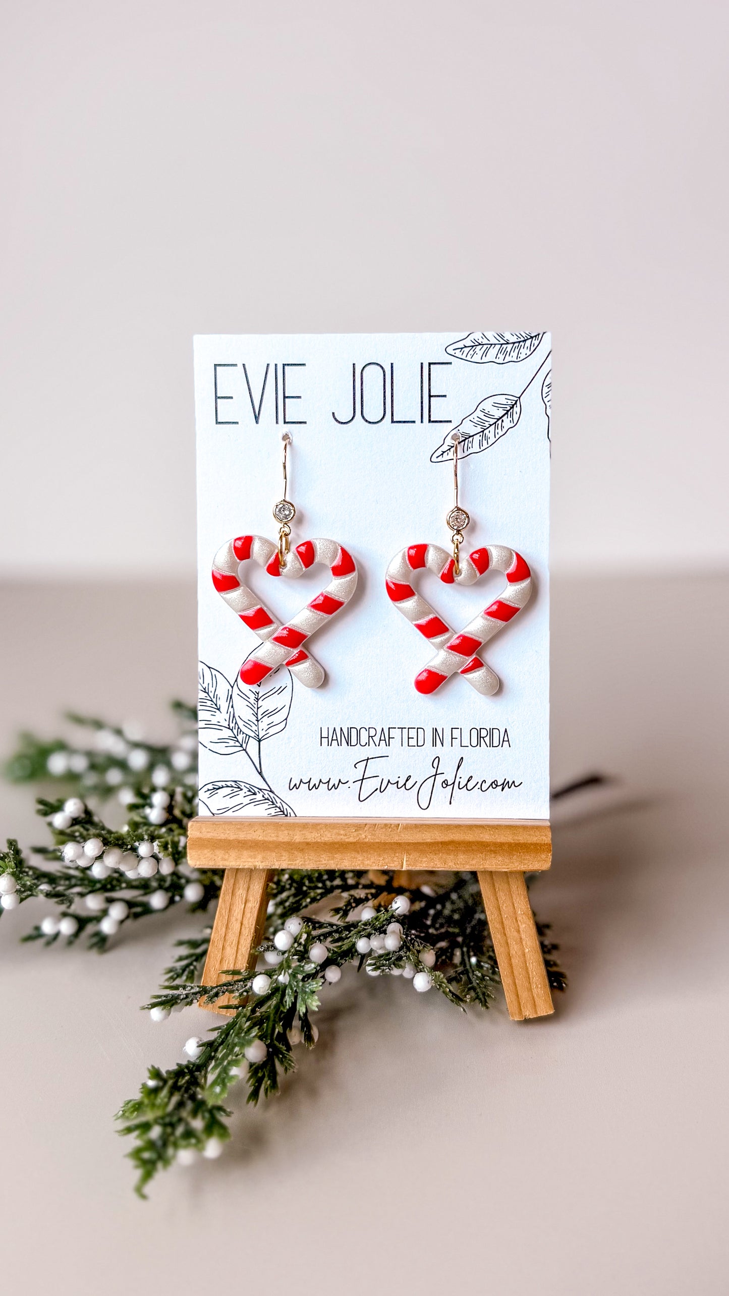 Candy Cane Hearts | Dangle