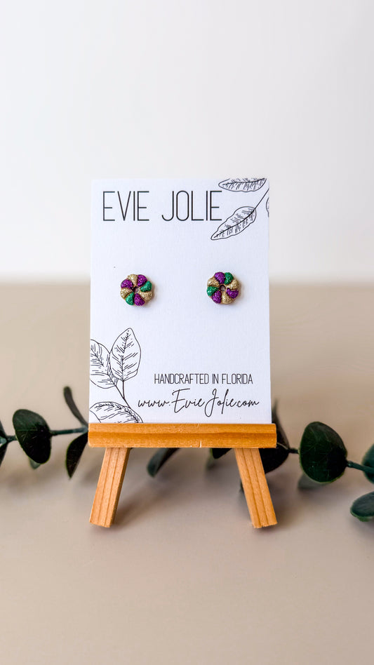 Mardi Gras Studs | Fleur-de -Lis • King Cakes