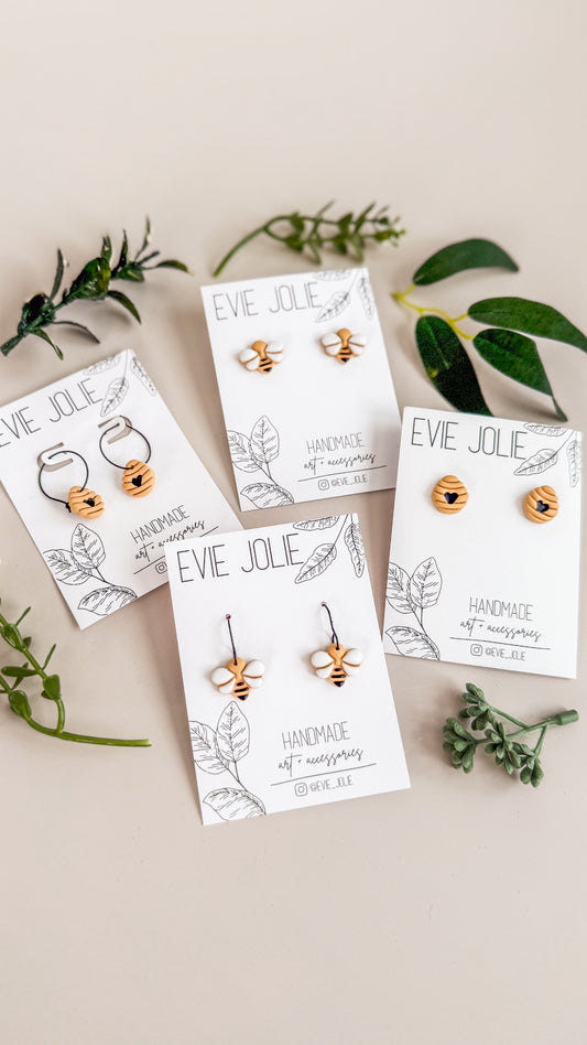 Bees | Dangles + Studs