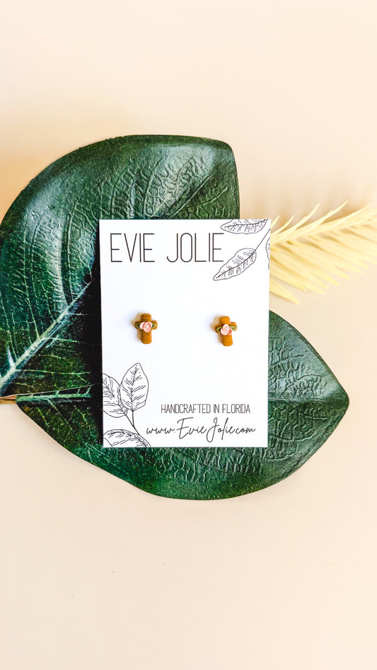 Mini Cross Studs | Wood